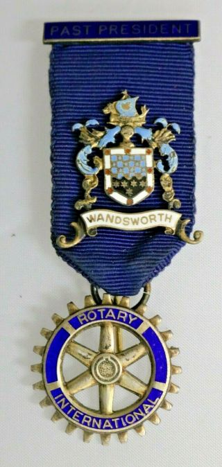Rotary International Past President Wandsworth London Uk Badge Pin 925 Silver