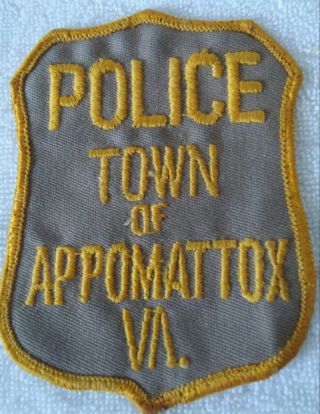 Vintage " Police Town Of Appomattox Virginia " Uniform Patch - Old Stock