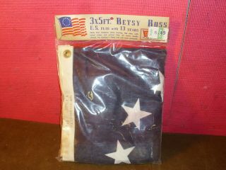 Vintage 1960/70 Betsy Ross 13 Stars American Flag. ,  Still In The Package