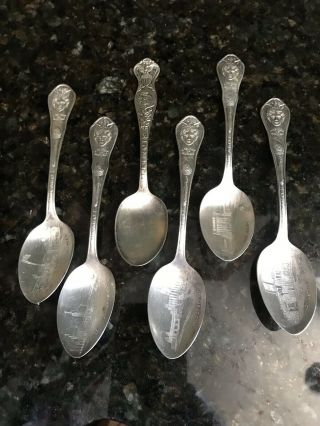 Vintage Set Of Five A Century Of Progress Chicago Worlds Fair Spoons 1933