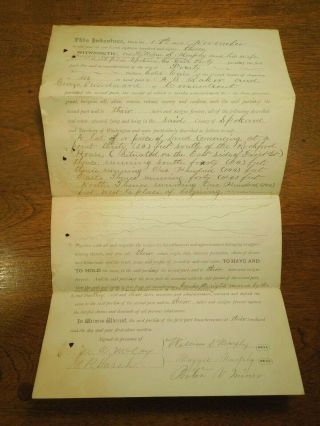Antique 1884 Deed To Land In Territory Spokane Washington Pre State