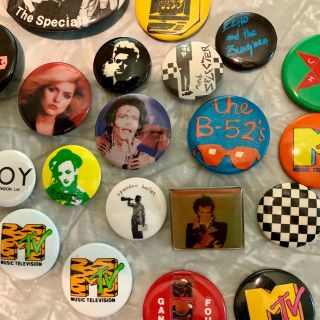 Wave / 80 ' s Pins Buttons Set Of 25 MTV Adam And The Ants B - 52s Vintage RARE 2