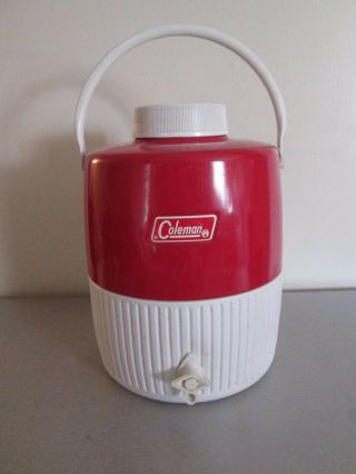 Vintage Coleman 2 Gallon Jug Water Cooler Red And White 14 "