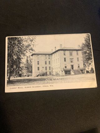 Vintage Postcard 1908 Ladies Hall Albion Academy Wisconsin Photo