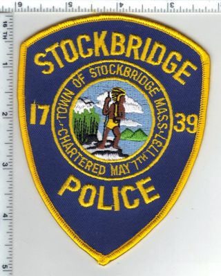 Stockbridge Police (massachusetts) Shoulder Patch - From The 1980 