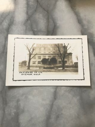 Vintage Photo Postcard Okfuskee County Court House Okemah Oklahoma