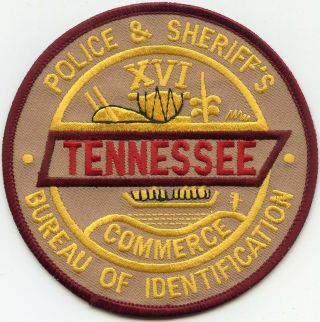 Tennessee Tn State Bureau Of Identification Sheriff Police Patch