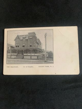 Vintage Postcard 1907 The Delphian Hotel 1st & Kingsley Asbury Park Nj Photo