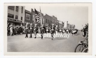 Lawrence,  Kansas Parade Drum & Bugle Corps 1930s Vtg Old Photo,  Mont.  Ward Sign