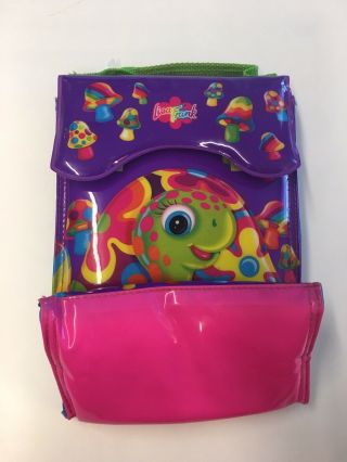 Rare Vintage Lisa Frank Insulated Lunch Bag Tote Turtle Mushrooms.