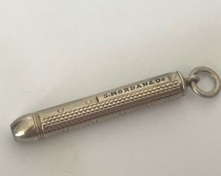 Antique Sampson Mordan Silver Bullet Propelling Pencil @ 1890