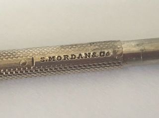 ANTIQUE Sampson Mordan silver Bullet propelling pencil @ 1890 3