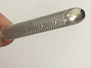 ANTIQUE Sampson Mordan silver Bullet propelling pencil @ 1890 6
