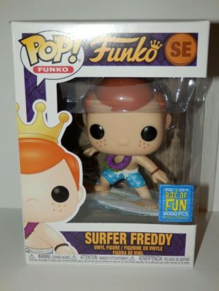 Funko Pop Sdcc 2019 Fundays Box Of Fun Surfer Freddy Limited Edition 6000