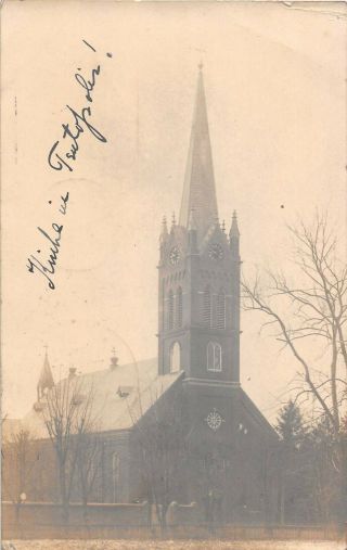 Illinois Real Photo Postcard Teutopolis Kirche Church 1908