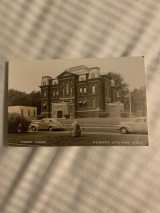 Vintage Rppc Courthouse Webster City Iowa Real Photo Postcard