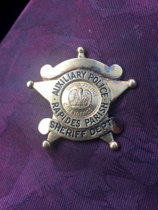 Obsolete Rapides Parish Auxilary Police Sheriff Badge