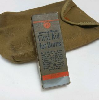 Vintage early Period Boy Scouts of America Tin First Aid Kit Contents Cloth case 5