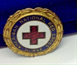 Vintage Enamel Metal American National Red Cross Nurse Pin