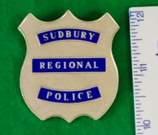 , 1 Vintage Sudbury Regional Police Department Wallet Badge (ontario)