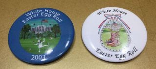 2 White House Easter Egg Roll Pinback Button From 2003 And 2002