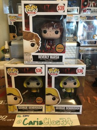 Chase/common Funko Pop 536 It Movies Georgie Denbrough & Beverly Marsh Chase