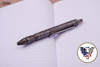 Custom Hand Forged Damascus Steel Ballpoint Pen W/ Gift Box - Q 559