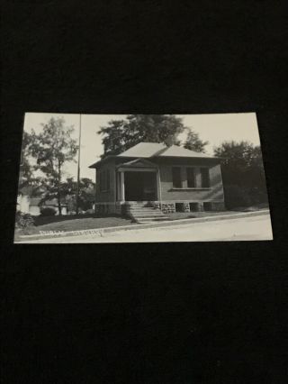 Vintage Rppc Public Library West Branch Iowa Real Photo Postcard Rare