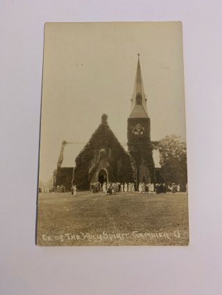 Vintage Postcard Rppc 1900s Church Of The Holy Spirit Gambier Ohio Real Photo