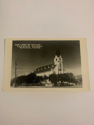 Vintage Rppc Postcard Our Lady Of Refuge Catholic Church Refugio Texas Photo