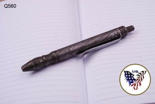 Custom Hand Forged Damascus Steel Ballpoint Pen W/ Gift Box - Q 560