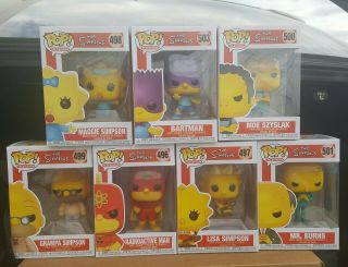 Funko Pop The Simpsons Complete Set Of 7 In Hand And Ready To Ship.
