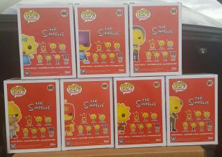 Funko Pop The Simpsons Complete Set of 7 IN HAND AND READY TO SHIP. 3