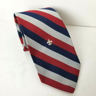 Tie Red White Blue Political Patriotic Boy Scout Official Supply Bsa Vintage