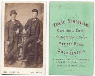 Cdv Two Victorian Gentlemen Carte De Visite By Schofield Of Colchester