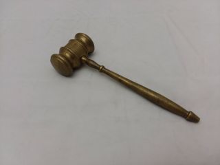Vintage Solid Brass Gavel Judge Auctioneer Prop Desk Accessory