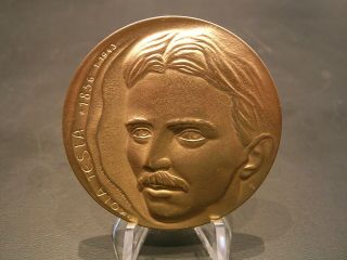 Nikola Tesla 1987 Commemorative Medal By B.  H.  Mayer Of Pforzheim