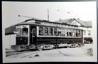 Postcard Rppc Real Photo Hershey Pa.  Transit Co.  Brill Trolley Car 1937 Train