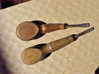 2 Antique Screw Drivers - 1 Marked " The J.  Barton Smith Co.  Warranted " Really Old
