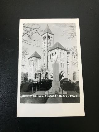 Vintage Rppc Dewitt County Court House Cuero Texas Real Photo Postcard