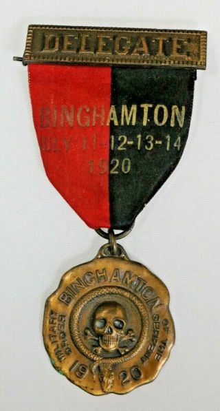 Military Order Of The Serpent Binghamton York 1920 Delegate Badge Ribbon