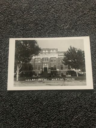 Vintage Rppc Courthouse Morton Texas Tx Real Photo Postcard