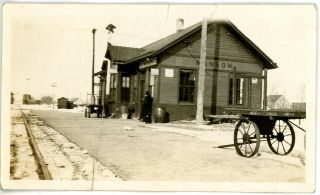 1919 Photo Ia Iowa Manson Rr Railroad Station Depot Winter View