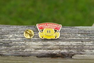 Wal - Mart Most Admired Company Smiley Face Metal Enamel Employee Pin Pinback