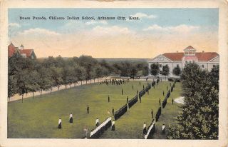 Arkansas City Ks Chilocco Indian School Dress Parade 1917 Newton & Oklahoma Rpo