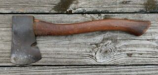 Antique Plumb Anchor Brand Hatchet Boy Scout Camp Axe W/ 11 1/2 " Wood Handle