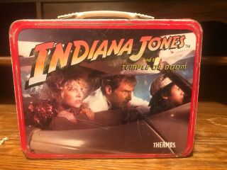 Indiana Jones Temple Of Doom Movie Metal Lunchbox Vintage 1984