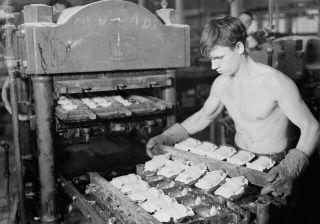 Vintage Photo Shitless Factory Worker 1936 Gay Interest 62