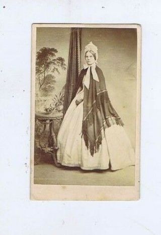 Fashion Victorian Lady Vintage Old Cdv Photo London School Of Ph.  Kv