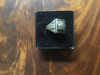 RARE Vintage Early 1900’s Fraternal Woodmen Of The World (WOW) Sterling Ring 2